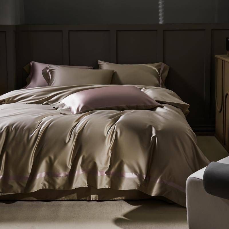 Manya Olive Grove Reversible Egyptian Cotton Silk Bedding Set