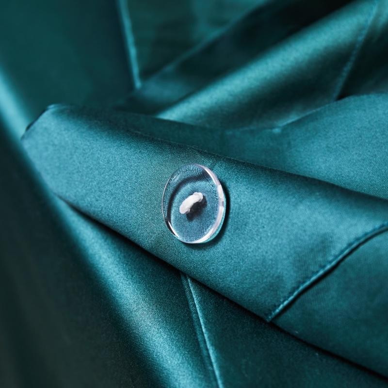 Manya Peacock Teal Reversible Egyptian Cotton Silk Bedding Set