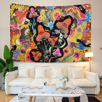 Indie Acid Mushrooms Tapestry AESTHETIC_Indie AESTHETIC_Mushroom SUB CATEGORY_Tapestries