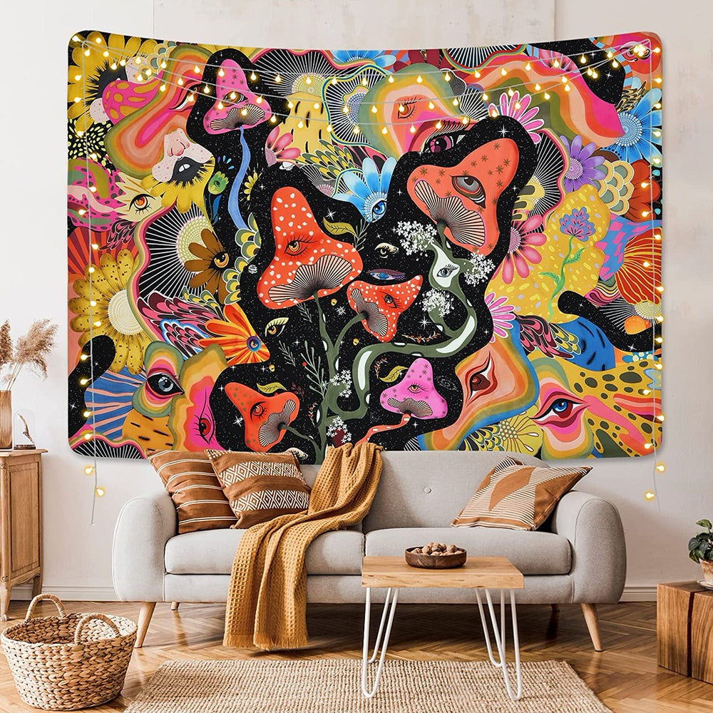 Indie Acid Mushrooms Tapestry AESTHETIC_Indie AESTHETIC_Mushroom SUB CATEGORY_Tapestries