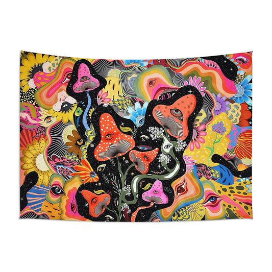 Indie Acid Mushrooms Tapestry AESTHETIC_Indie AESTHETIC_Mushroom SUB CATEGORY_Tapestries