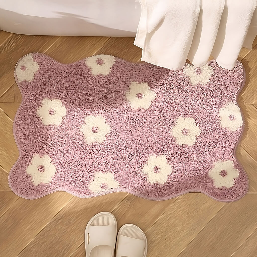 Purple Lavender Blossom Tufted Rug
