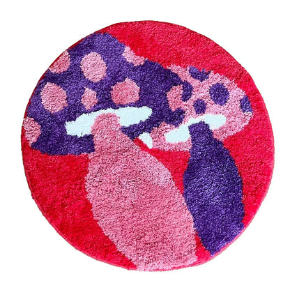 Indie Mushrooms Round Accent Rug