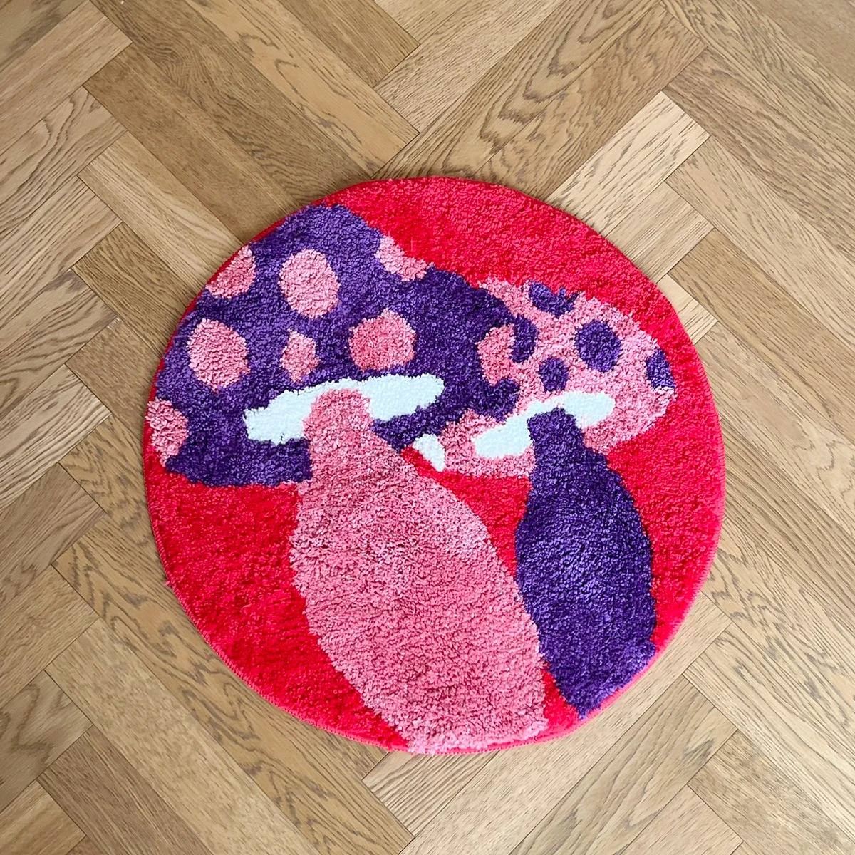 Indie Mushrooms Round Accent Rug