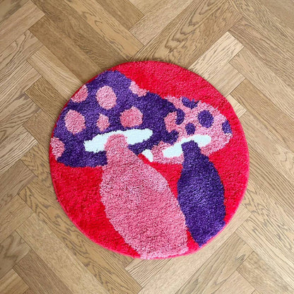 Indie Mushrooms Round Accent Rug