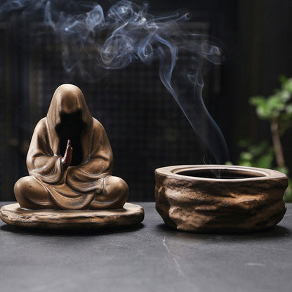 Meditative Monk Incense Burner