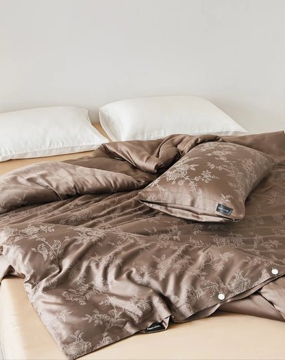 Quiet Luxury Jacquard Floral Cooling Tencel Duvet Cover