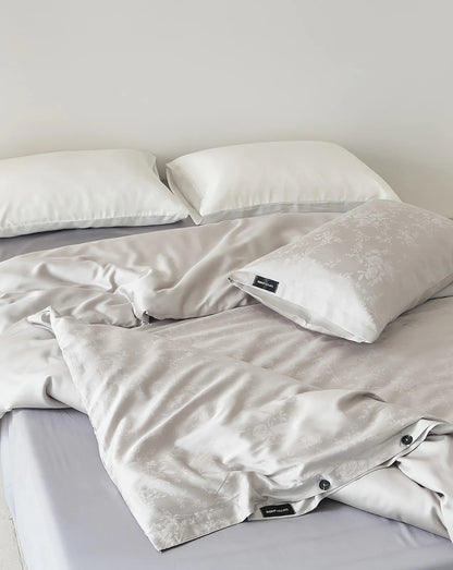Quiet Luxury Jacquard Floral Cooling Tencel Duvet Cover