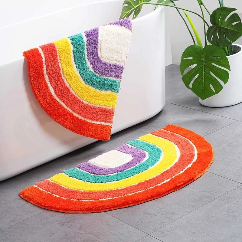 Fluffy Rainbow Accent Rug