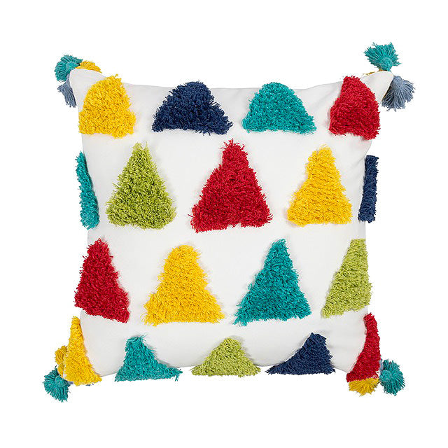 Rainbow Tassels Cushion Cover embroidered rainbow SUB CATEGORY_Cushion Covers