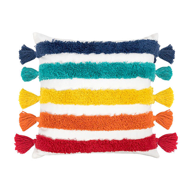 Rainbow Tassels Cushion Cover embroidered rainbow SUB CATEGORY_Cushion Covers