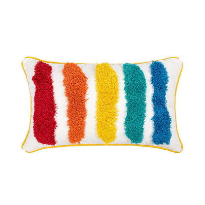 Rainbow Tassels Cushion Cover embroidered rainbow SUB CATEGORY_Cushion Covers