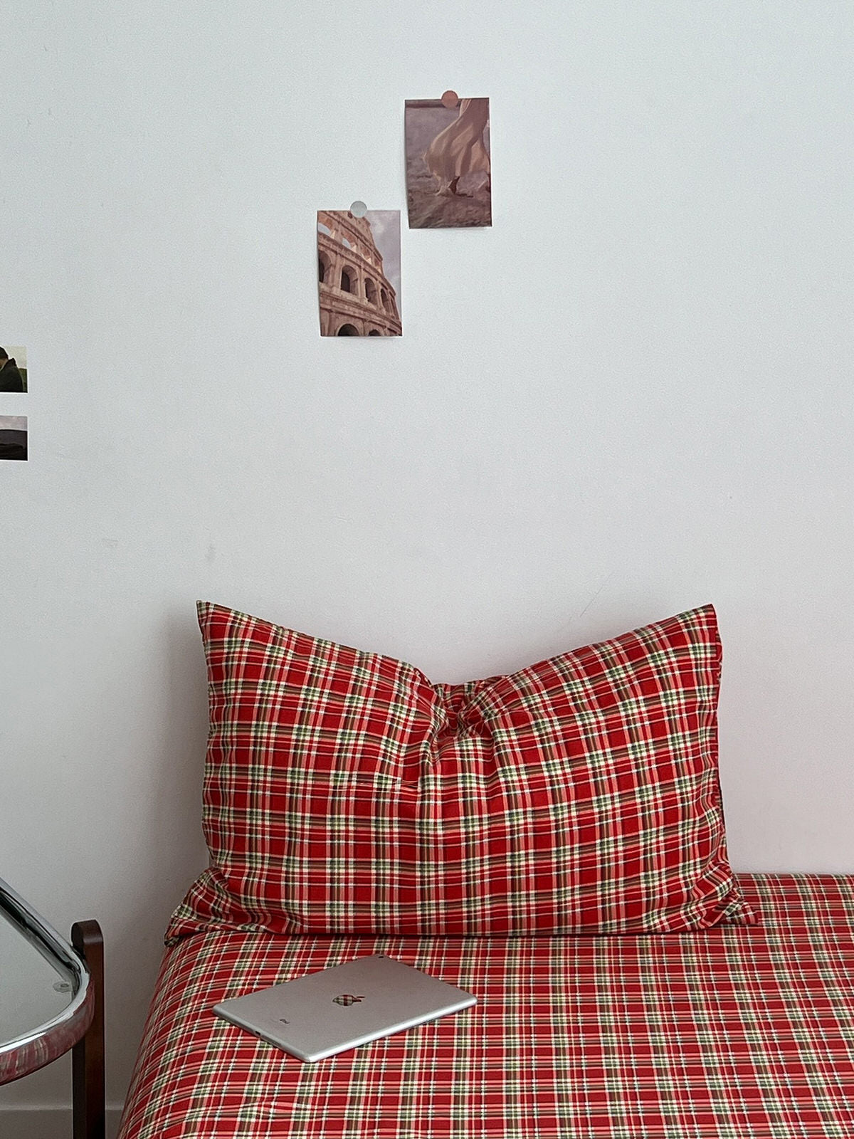 Red Christmas Plaid Bedding Set