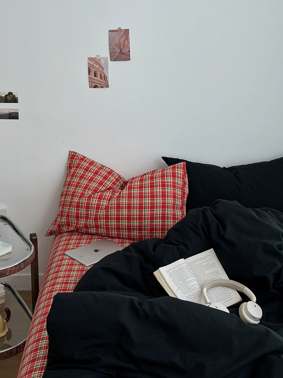 Red Christmas Plaid Bedding Set