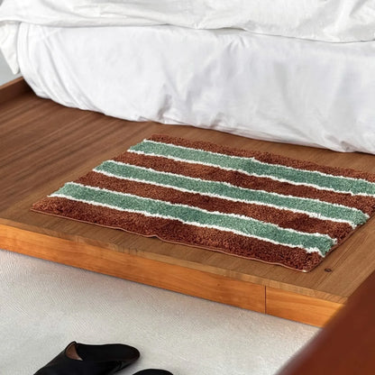 Retro Earthy Stripe Soft Tufted Accent Rug