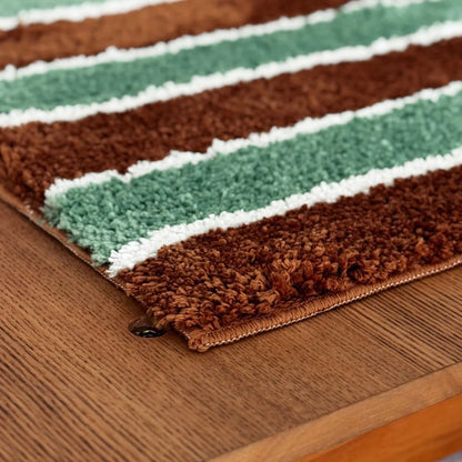 Retro Earthy Stripe Soft Tufted Accent Rug
