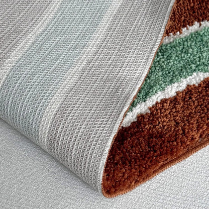 Retro Earthy Stripe Soft Tufted Accent Rug