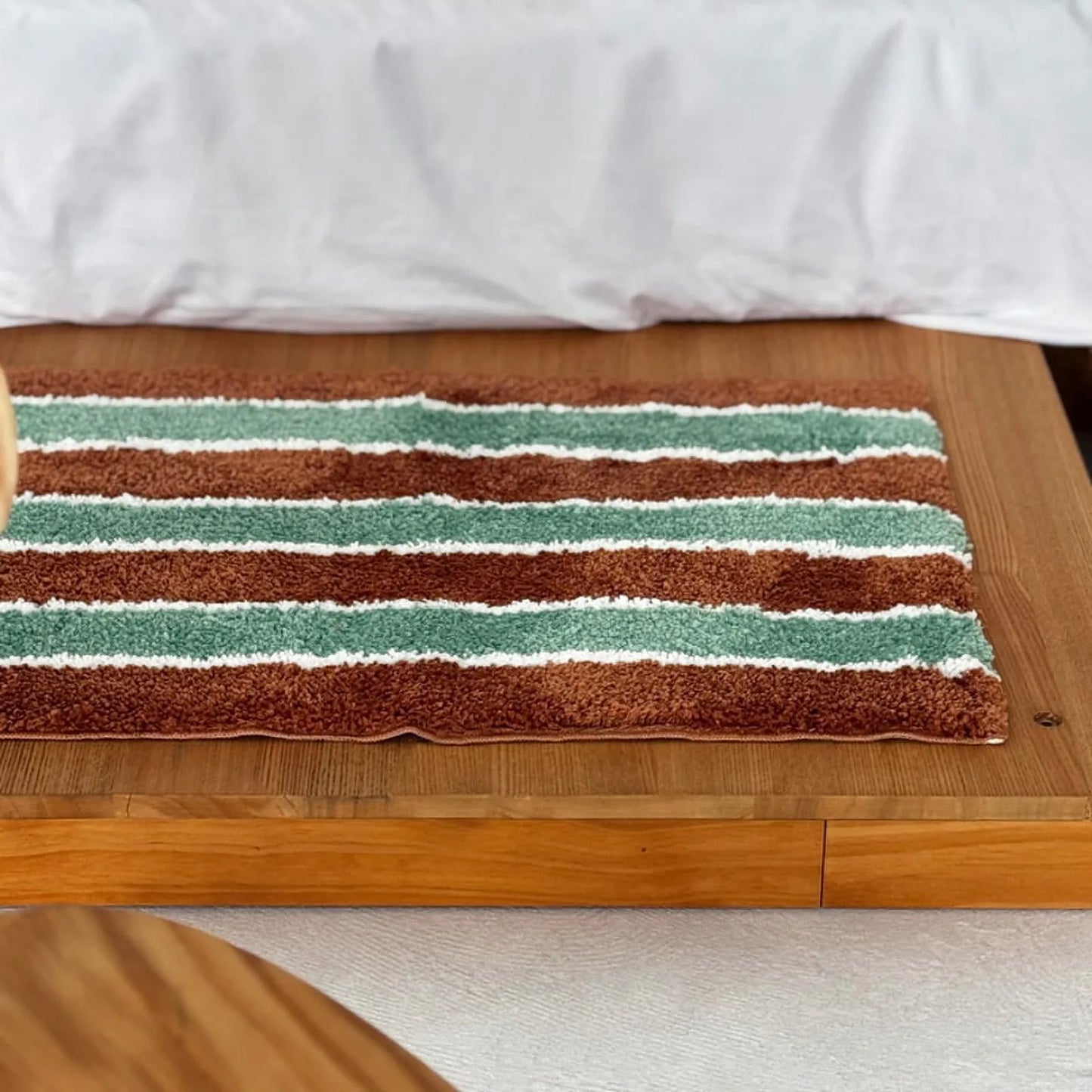 Retro Earthy Stripe Soft Tufted Accent Rug