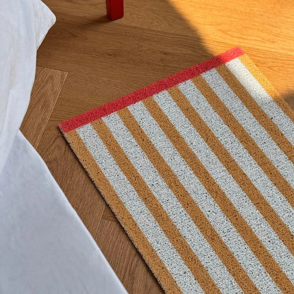 Textured Striped PVC Coil Accent Rug