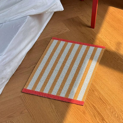 Textured Striped PVC Coil Accent Rug
