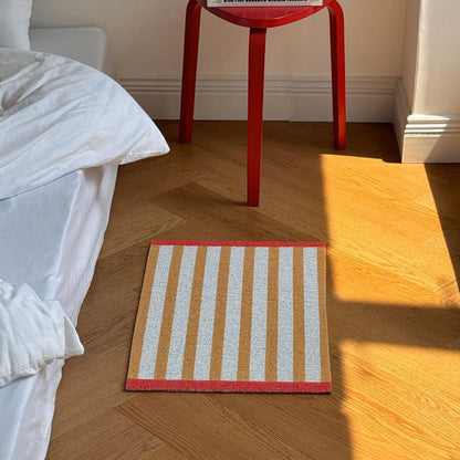 Textured Striped PVC Coil Accent Rug