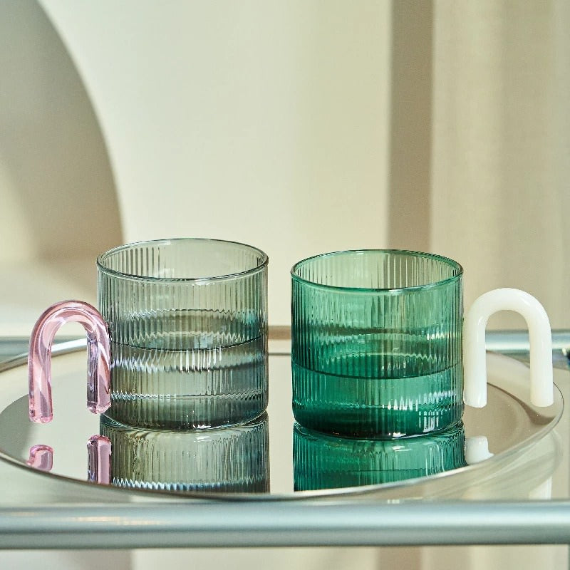 Retro Ripple Glass Mug SUB CATEGORY_Desk Accessories