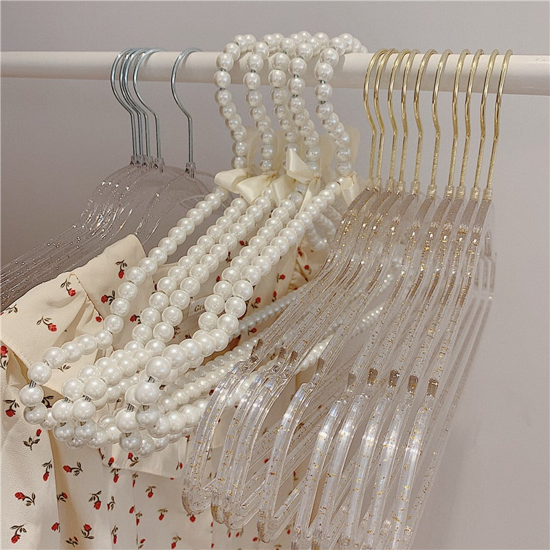 Set of White Pearl Hangers AESTHETIC_Danish Pastel AESTHETIC_Soft Girl clothes rack clothing rack SUB CATEGORY_Hangers