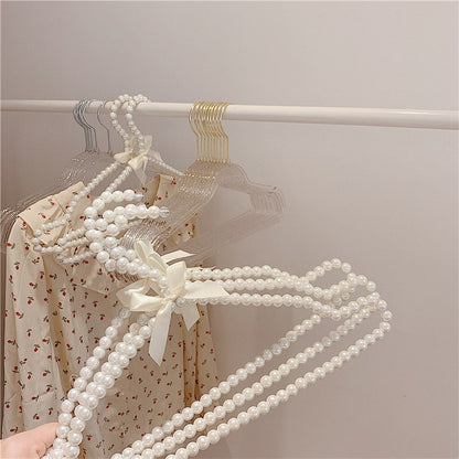 Set of White Pearl Hangers AESTHETIC_Danish Pastel AESTHETIC_Soft Girl clothes rack clothing rack SUB CATEGORY_Hangers