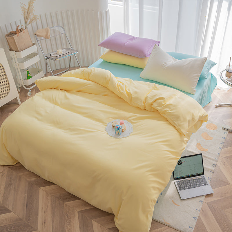 Summertime Bedding Set AESTHETIC_Danish Pastel AESTHETIC_Soft Girl bed sheet bedsheets SUB CATEGORY_Bedding Sets yellow duvet cover