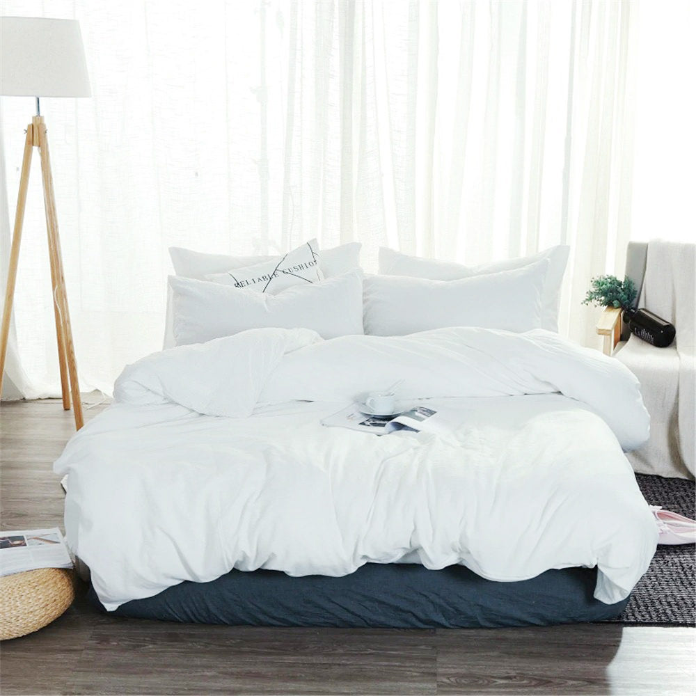 White Washed Cotton Bedding Set AESTHETIC_Art Hoe bed sheet bedsheets SUB CATEGORY_Bedding Sets