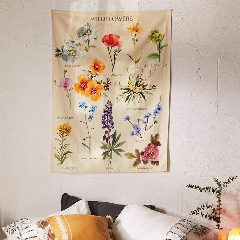 Wildflowers Tapestry AESTHETIC_Cottagecore SUB CATEGORY_Tapestries