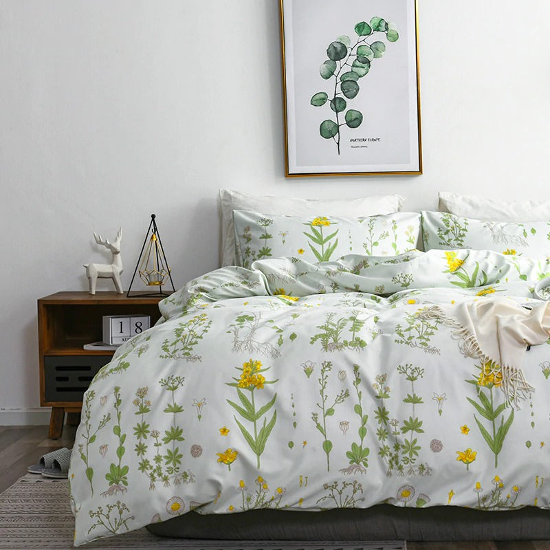 Village Flowers Bedding Set AESTHETIC_Cottagecore bed sheet bedsheets floral SUB CATEGORY_Bedding Sets