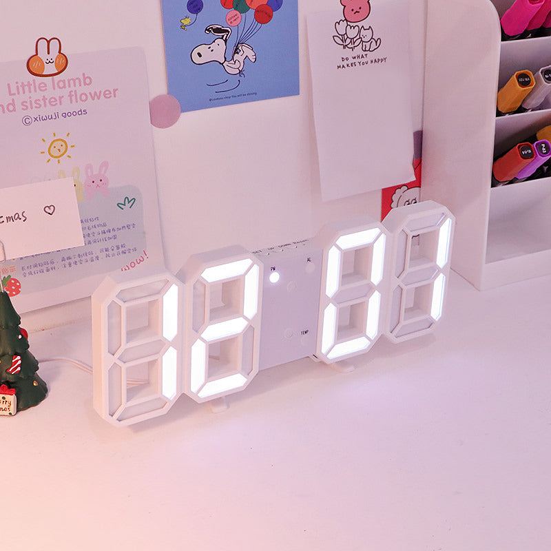 White Digital Alarm Clock AESTHETIC_Soft Girl SUB CATEGORY_Desk Accessories