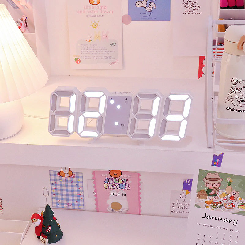 White Digital Alarm Clock AESTHETIC_Soft Girl SUB CATEGORY_Desk Accessories