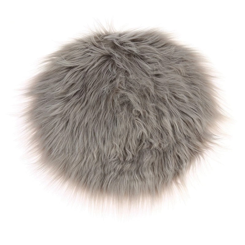 Faux Fur Round Seat Cushion AESTHETIC_Soft Girl SUB CATEGORY_Seat Cushions