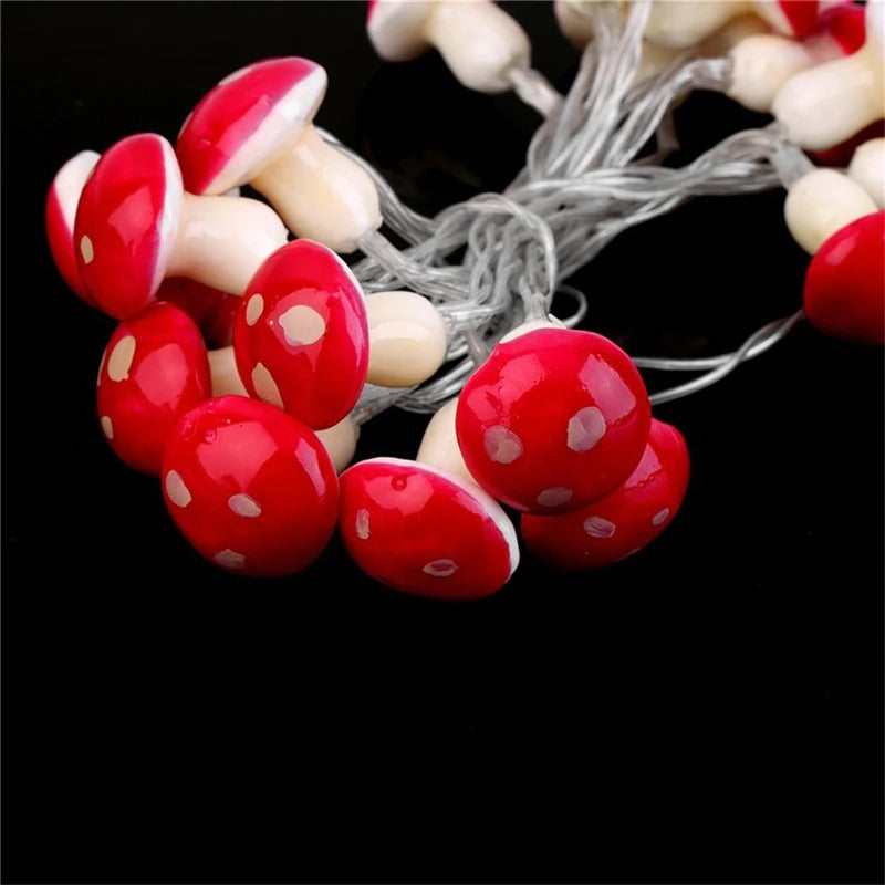 Mushroom String Lights AESTHETIC_Cottagecore AESTHETIC_Indie AESTHETIC_Mushroom amanita red mushroom SUB CATEGORY_String Lights