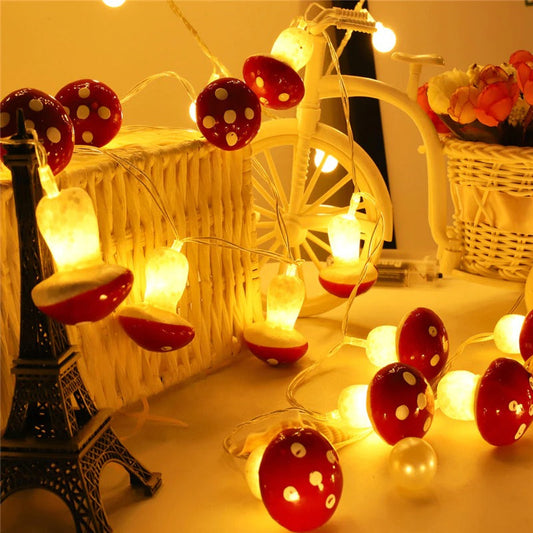 Mushroom String Lights AESTHETIC_Cottagecore AESTHETIC_Indie AESTHETIC_Mushroom amanita red mushroom SUB CATEGORY_String Lights