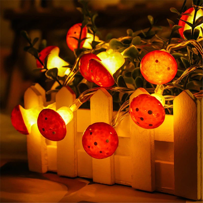 Mushroom String Lights AESTHETIC_Cottagecore AESTHETIC_Indie AESTHETIC_Mushroom amanita red mushroom SUB CATEGORY_String Lights