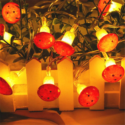 Mushroom String Lights AESTHETIC_Cottagecore AESTHETIC_Indie AESTHETIC_Mushroom amanita red mushroom SUB CATEGORY_String Lights