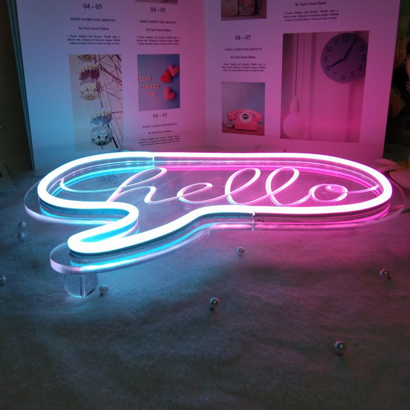 Pink/Blue Hello Neon Sign AESTHETIC_eGirl AESTHETIC_Soft Girl SUB CATEGORY_Neon Signs