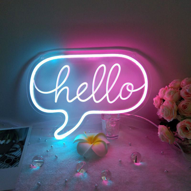 Pink/Blue Hello Neon Sign AESTHETIC_eGirl AESTHETIC_Soft Girl SUB CATEGORY_Neon Signs