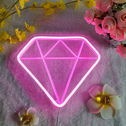 Pink Diamond Neon Sign AESTHETIC_eGirl AESTHETIC_Soft Girl SUB CATEGORY_Neon Signs