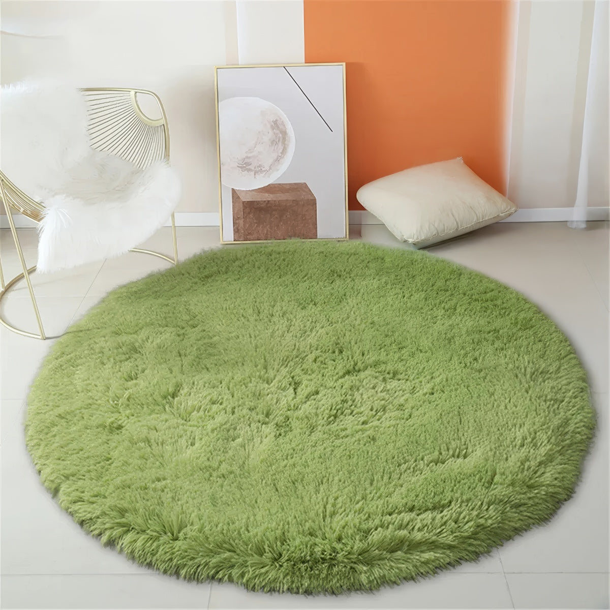 Round Green Grass Rug