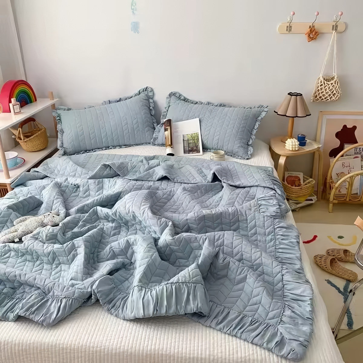 Kawaii Ruffle Summer Quilt Set