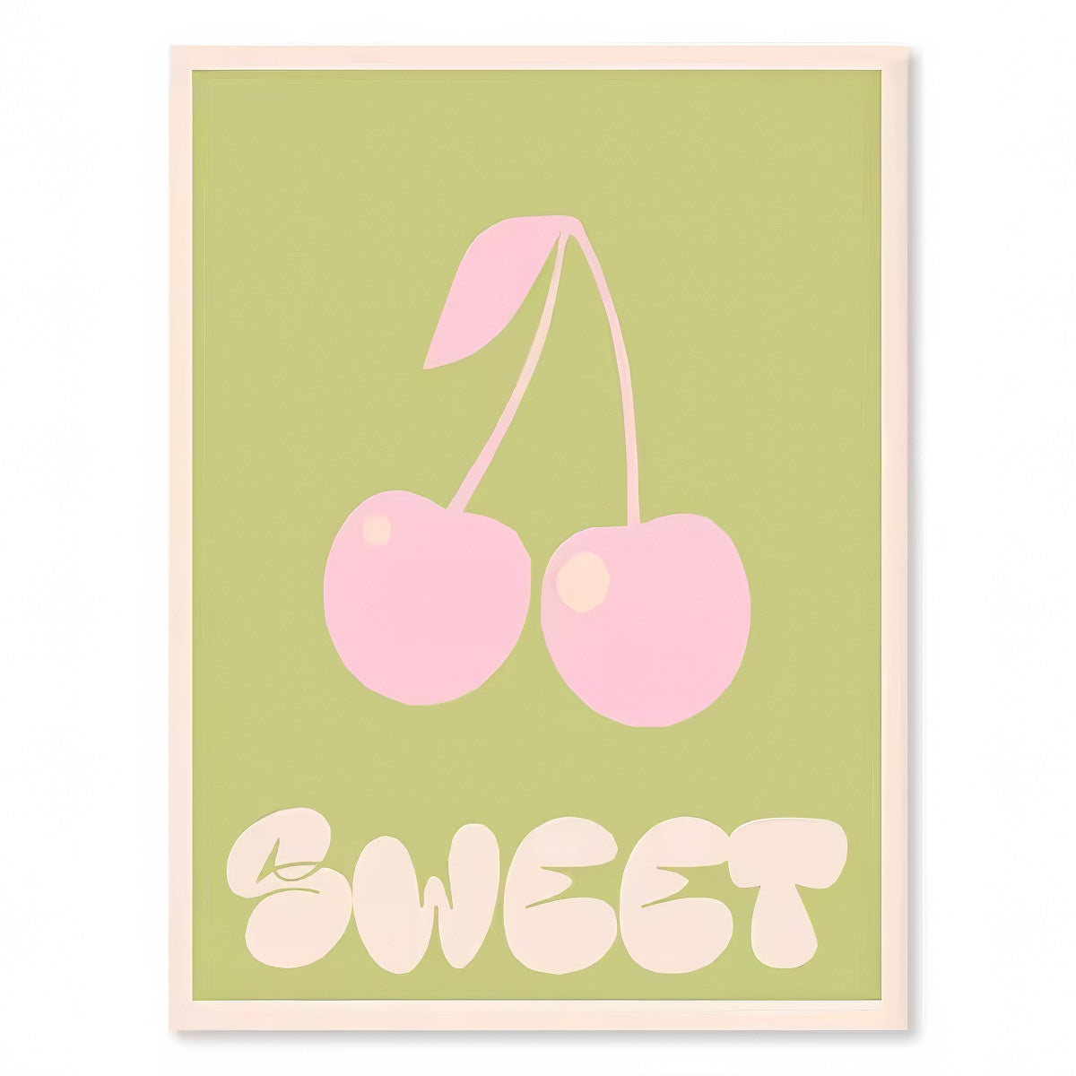 Wellige Pop-Leinwandposter in Salbeigrün