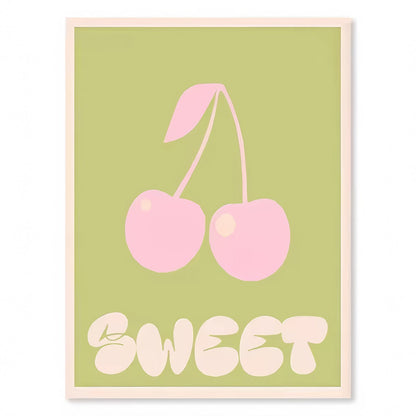 Wellige Pop-Leinwandposter in Salbeigrün