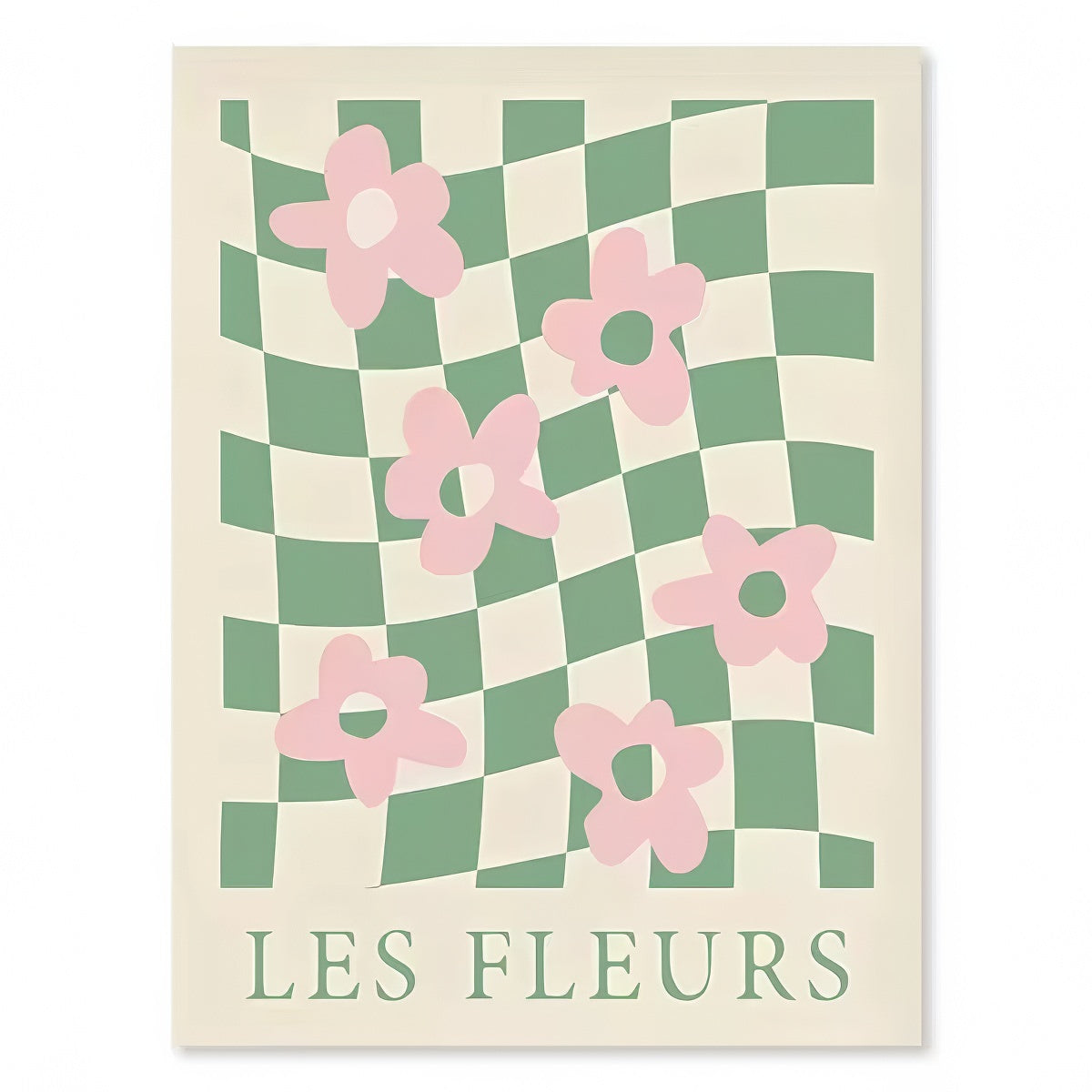 Wellige Pop-Leinwandposter in Salbeigrün