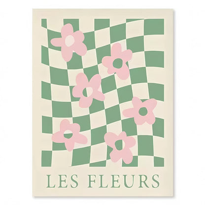 Wellige Pop-Leinwandposter in Salbeigrün