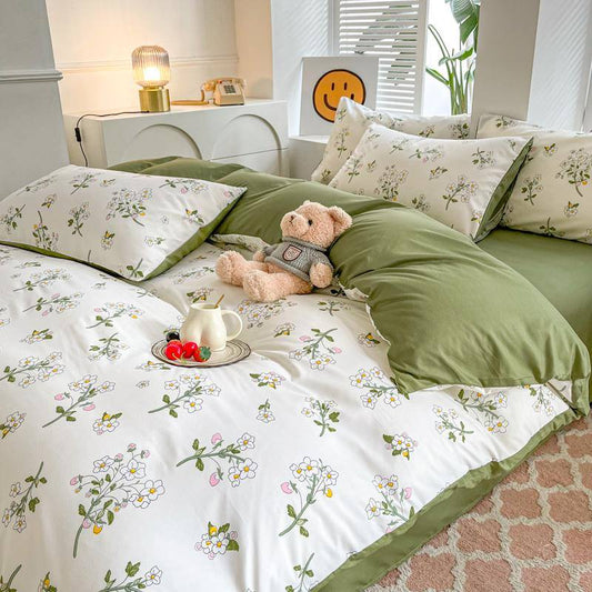 Sage Green Wildflowers Bedding Set bed sheet bedsheets cottagecore