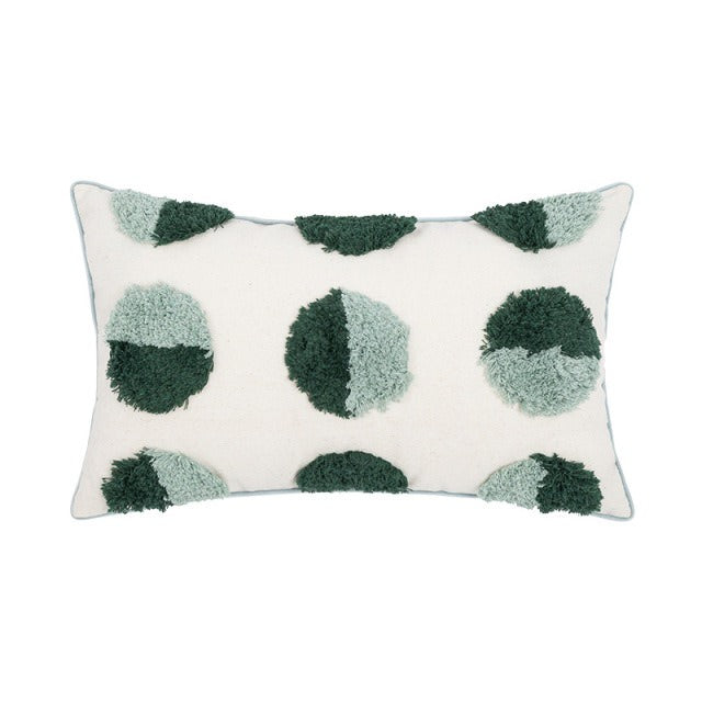 Sage Green Circles Tufted Cushion Cover SUB CATEGORY_Cushion Covers